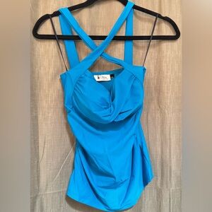 Teal Blue Cross Top/ Swimsuit